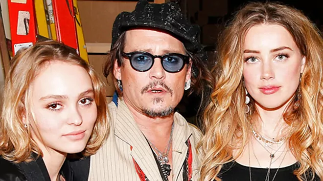 Lily-Rose Depp, Johnny Depp and Amber Heard