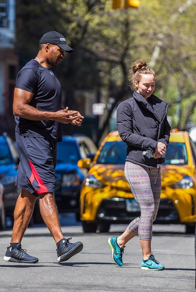 Kayla Quick And Michael Strahan Walking After A Workout