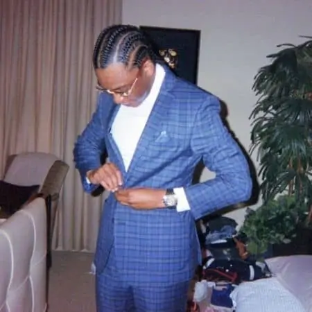 Zion Shamaree Mayweather dons a suit with his signature dreadlocks.