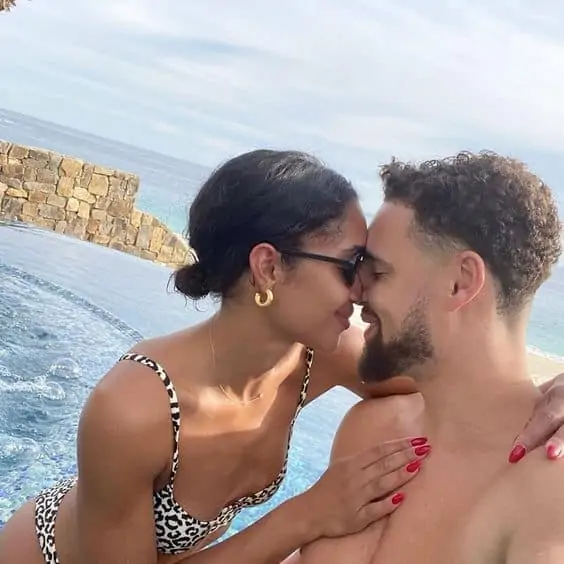 Laura Harrier and Klay Thompson are enjoying a vacation.